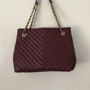 Liz Claiborne Burgundy Chevron Shoulder Bag